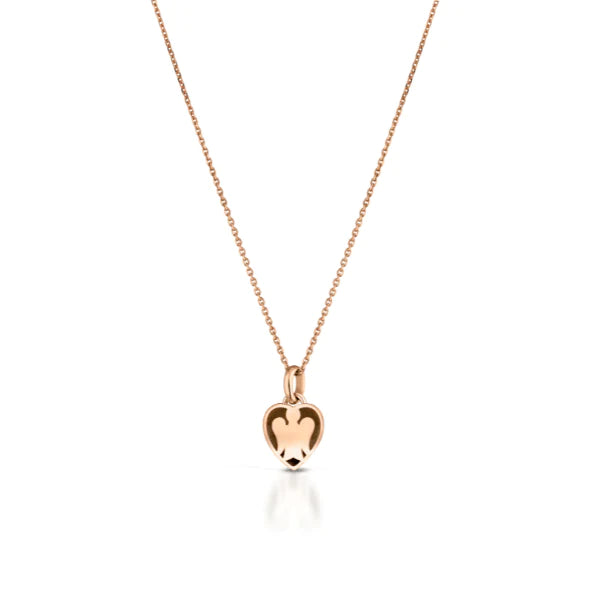 COLLANA CON CUORE IN ORO ROSA E DIAMANTI BROWN - LUX101CR