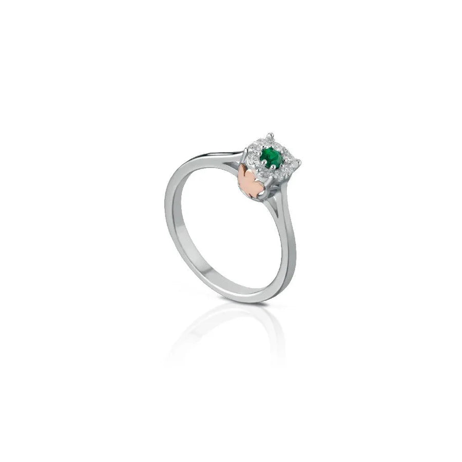 ANELLO ROBERTO GIANNOTTI CON ANGELI IN ORO 9KT, DIAMANTI E SMERALDO - LUX202S
