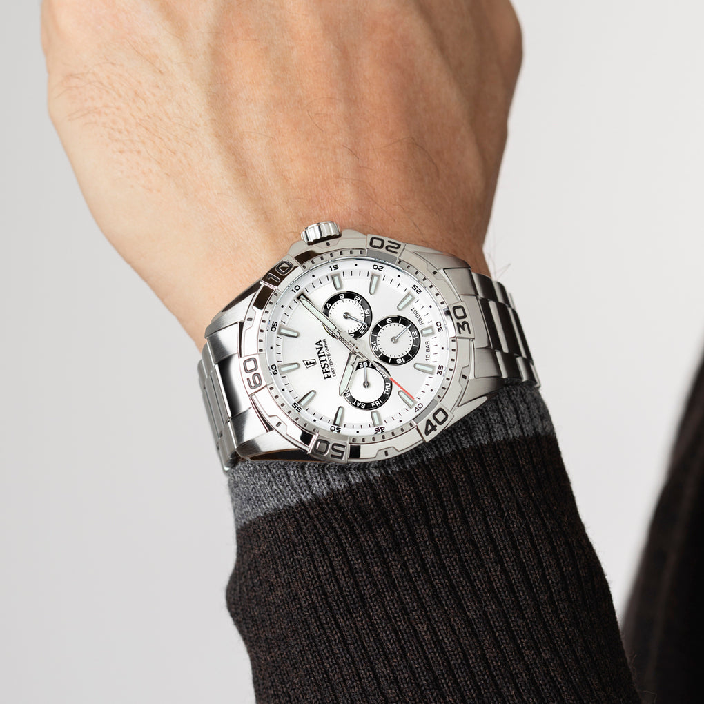 Orologio da uomo Festina multifunzione, quarzo quadrante bianco, 45mm - F20623/1