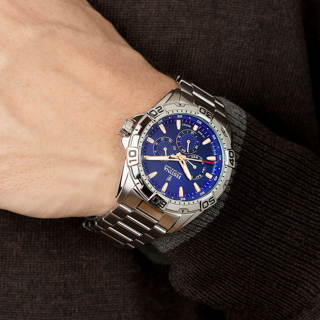 Orologio da uomo Festina multifunzione, quarzo quadrante blu, 45mm - F20623/2