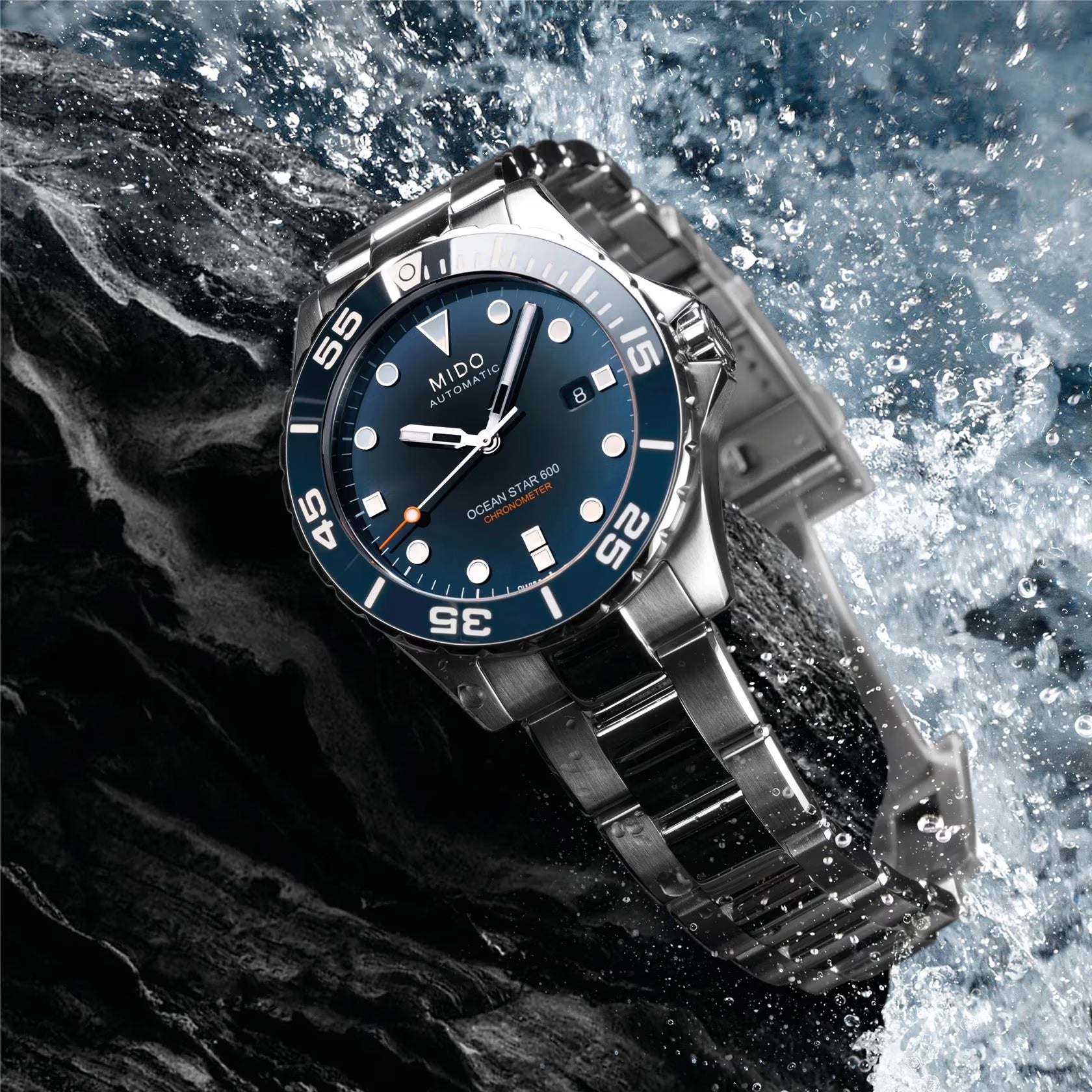 Orologio Mido Ocean Star 600, Certificato COSC e quadrante blu, 43.50mm - M0266081104101
