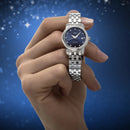 Orologio Mido Baroncelli Lady Twenty Five, automatico, indici di diamanti e quadrante blu, 25MM - M0390071104600
