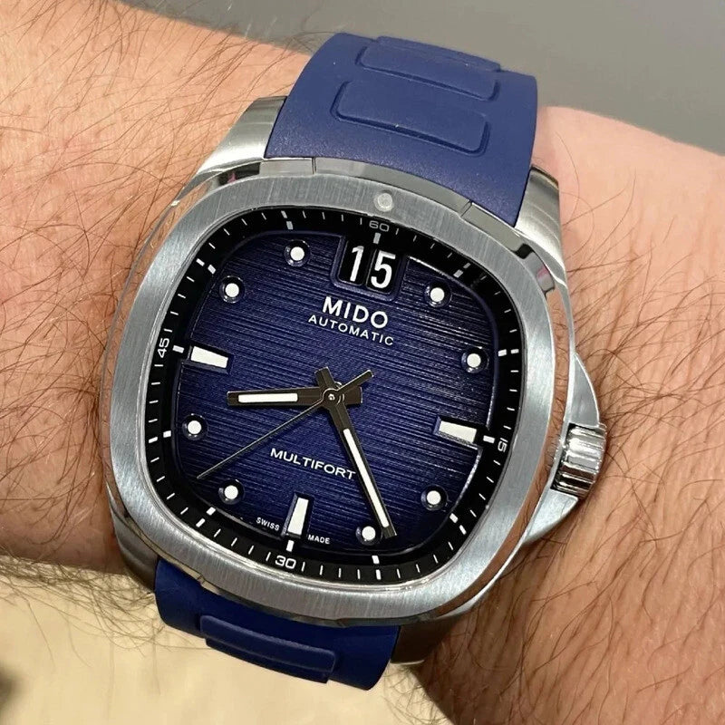 Orologio Mido Multifort TV Big Date, automatico cinturino caucciù e quadrante blu, 40mm - M0495261704100