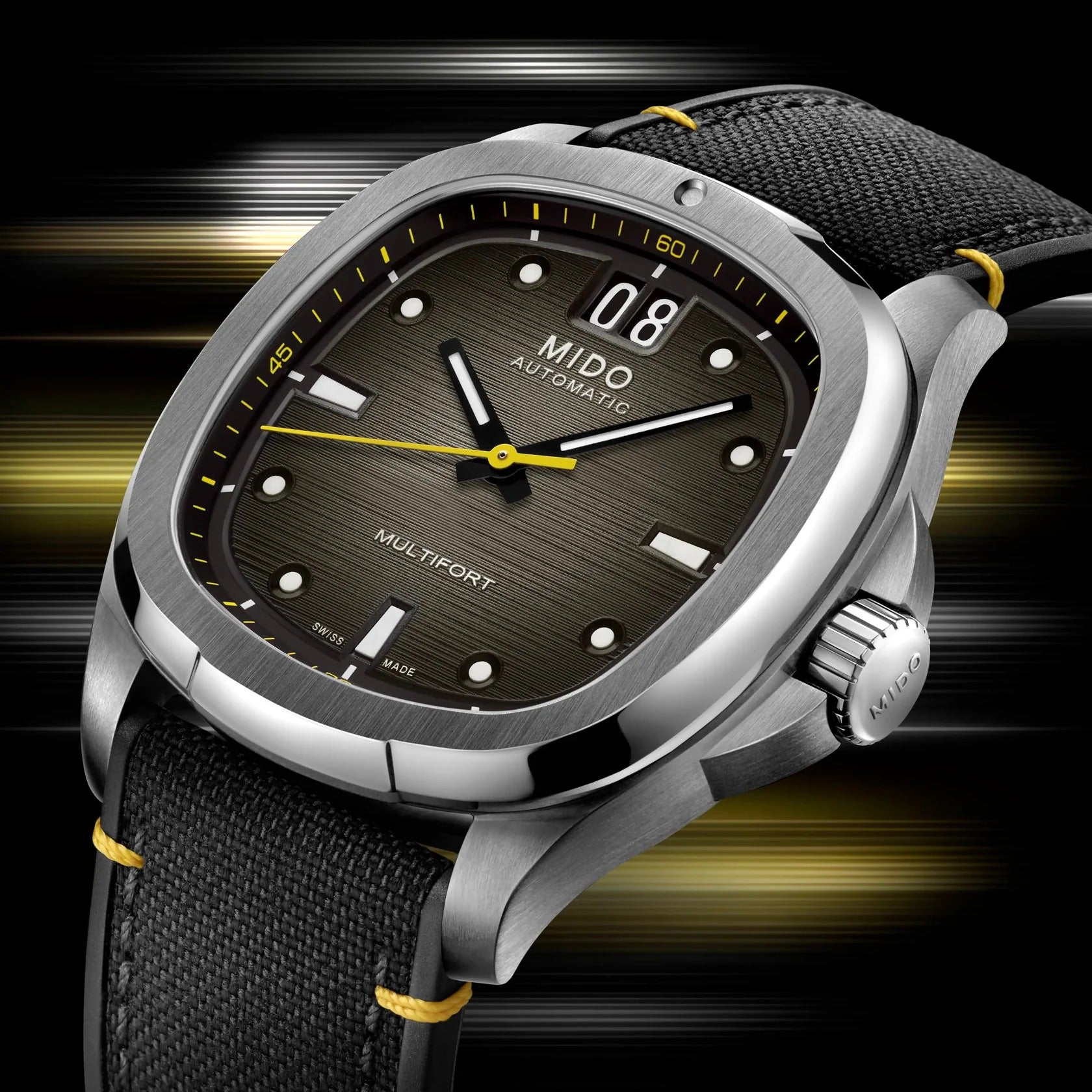 Orologio Mido Multifort TV Big Date, automatico e quadrante grigio sfumato, 40mm - M0495261708101
