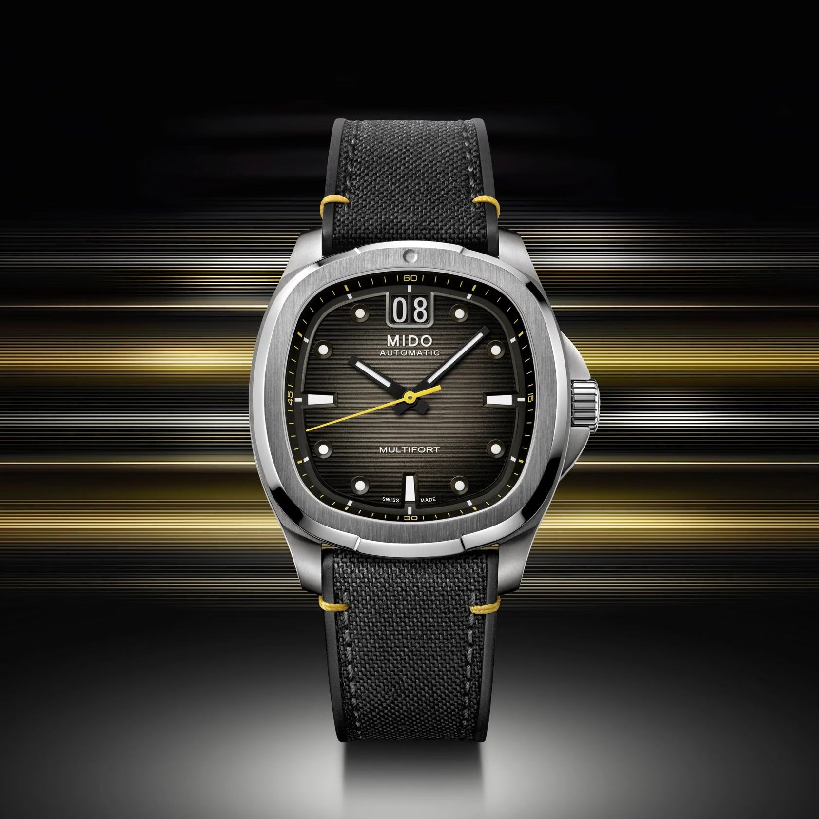 Orologio Mido Multifort TV Big Date, automatico e quadrante grigio sfumato, 40mm - M0495261708101