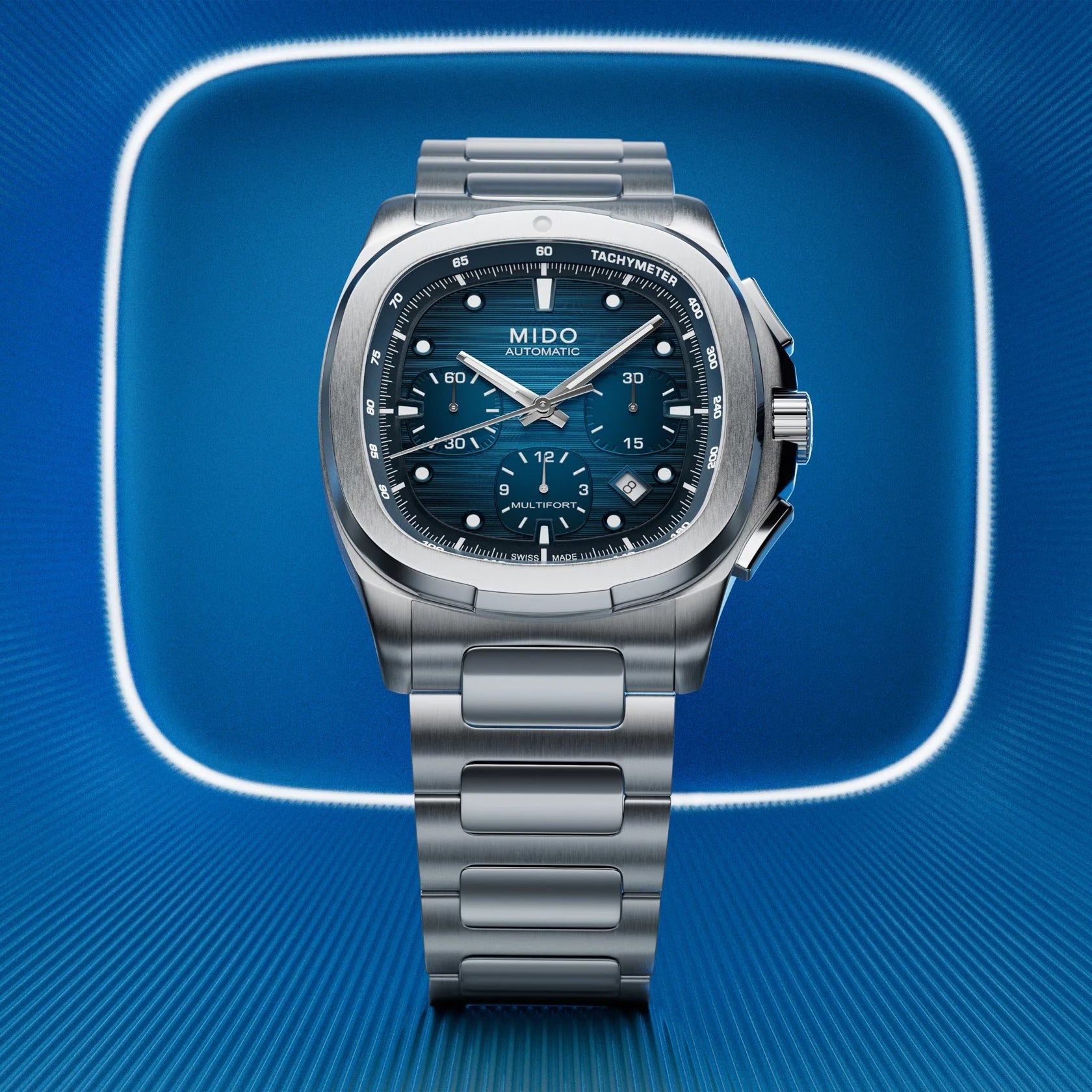 Orologio Mido TV Chronograph, automatico quadrante blu e cinturino extra, 42mm - M0495271104100