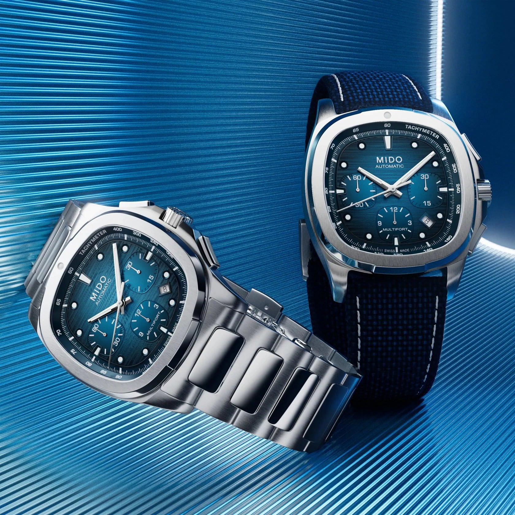 Orologio Mido TV Chronograph, automatico quadrante blu e cinturino extra, 42mm - M0495271104100
