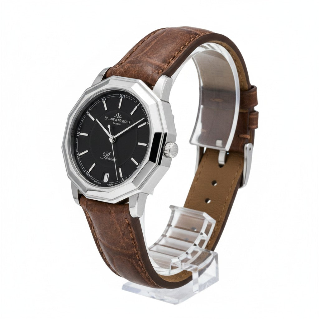 Orologio Baume et Mercier Vintage, Riviera, quadrante nero e movimento quarzo, 34mm - M0A05103