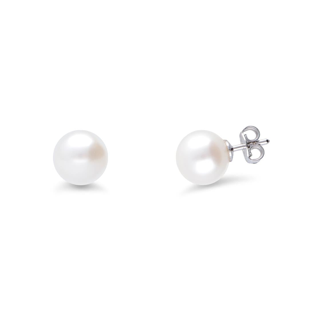 Mazza - Orecchini perle Akoya giapponesi 9-9.5mm, chiusura in oro bianco 18kt - MM 9-9.5 JAP