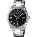 Casio Collection Uhr, schwarzes Zifferblatt und geriffelte Lünette, 38,5 mm – MTP-1302PD-1A1VEF