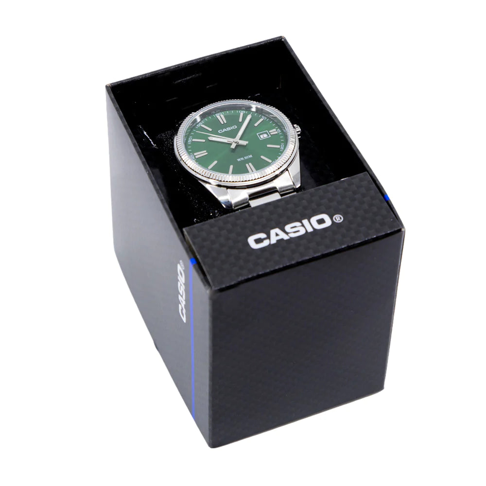 CASIO TIMELESS COLLECTION Uhr, grünes Zifferblatt, 35 mm – MTP-1302PD-3AVEF