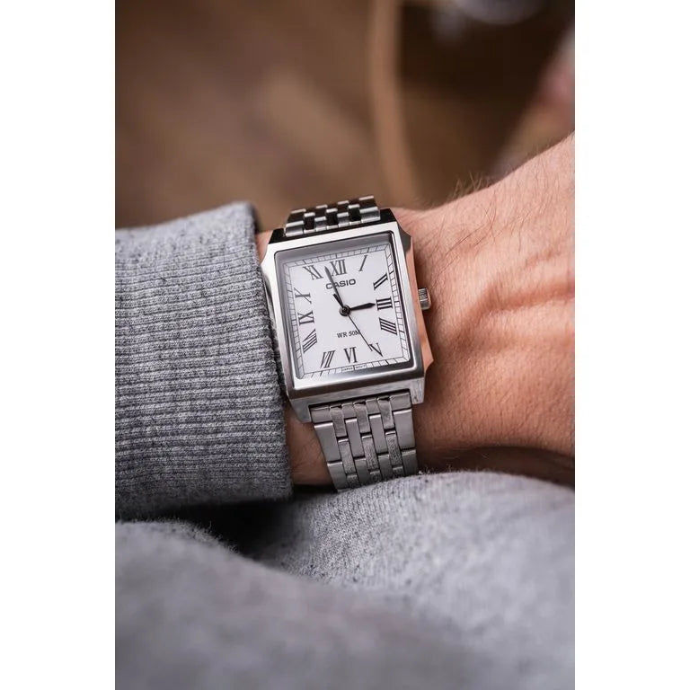 OROLOGIO CASIO MTP-B190 Series, QUADRANTE RETTANGOLARE E BIANCO - MTP-B190D-7BVEF