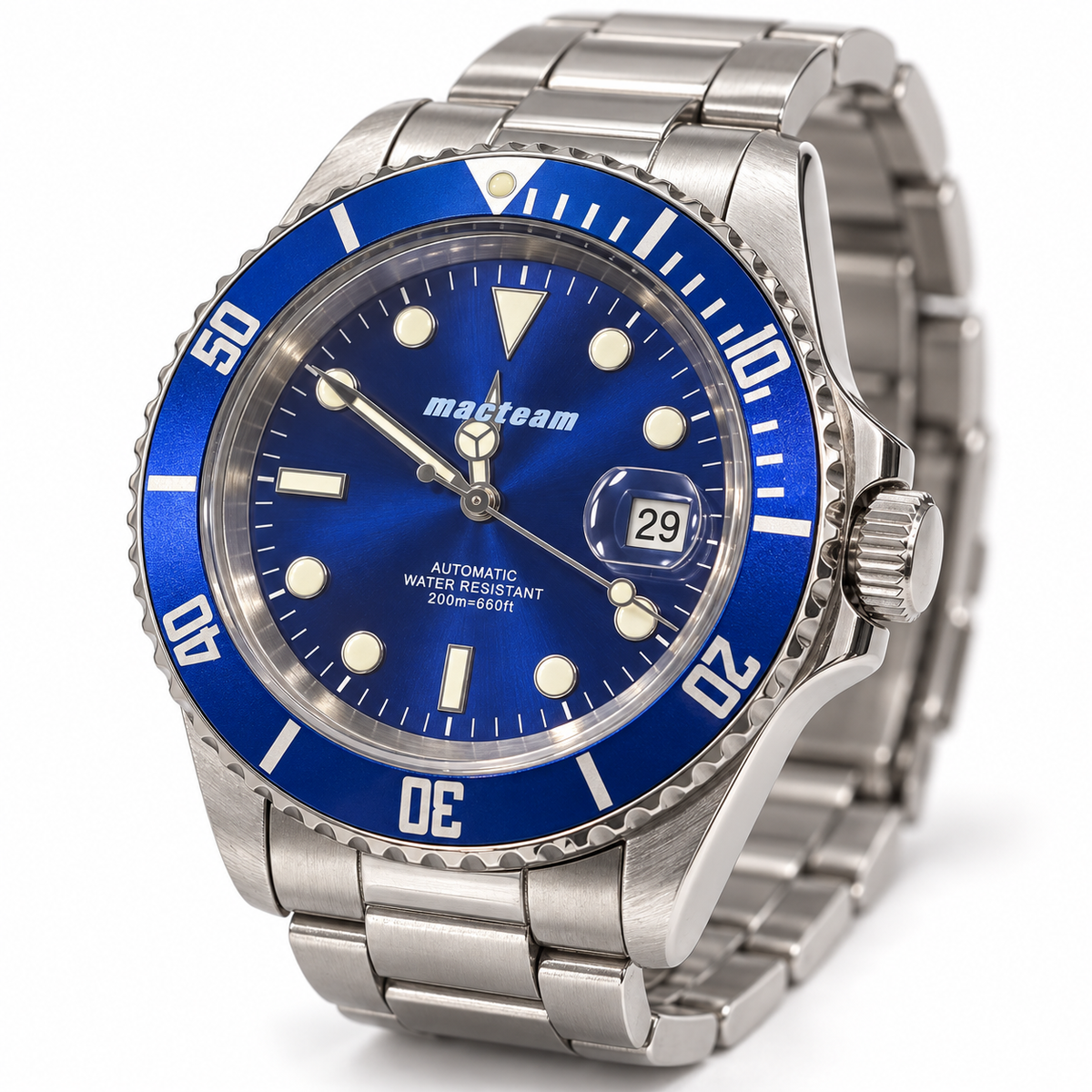 Orologio Macteam by Altanus, Subacqueo —42 mm — Automatico con datario, impermeabile 200 m — NOS con corredo originale - 7942
