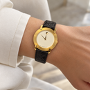 Orologio Movado Museum quadrante bianco e ghiera laminata oro, unisex, movimento quarzo, NOS, 30mm - 87A2864