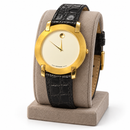 Orologio Movado Museum quadrante bianco e ghiera laminata oro, unisex, movimento quarzo, NOS, 30mm - 87A2864