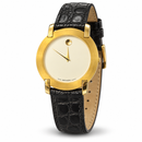 Orologio Movado Museum quadrante bianco e ghiera laminata oro, unisex, movimento quarzo, NOS, 30mm - 87A2864