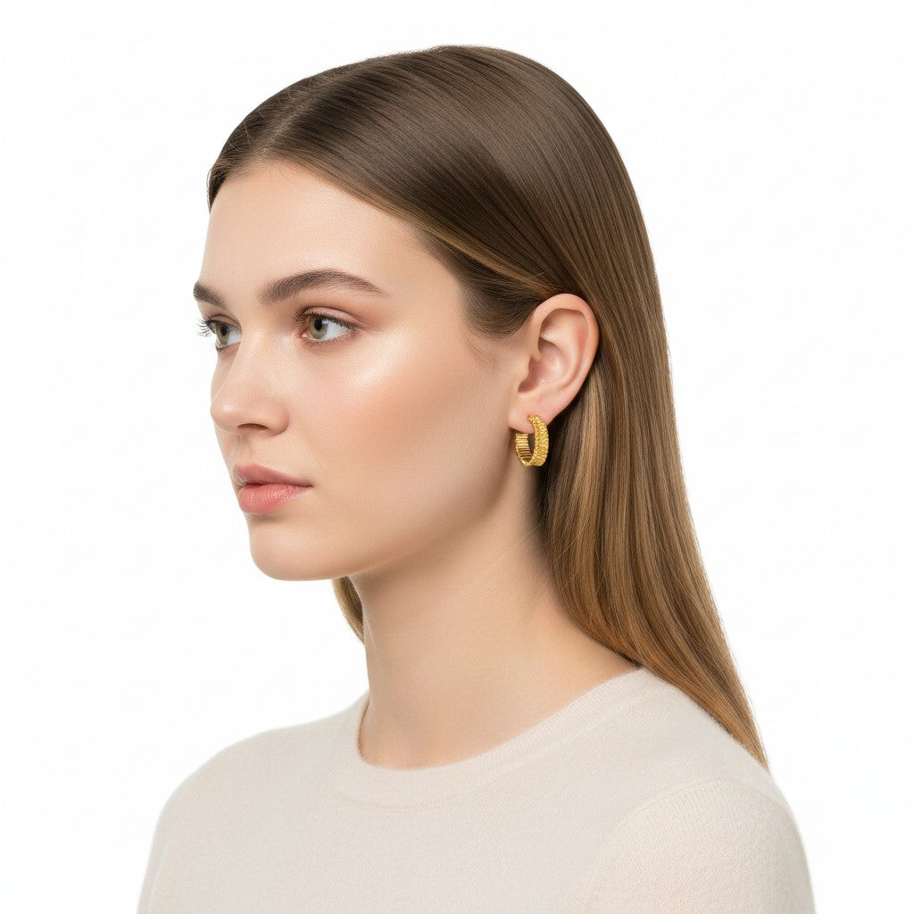 Orecchini cerchio GIOVANNI RASPINI IN BRONZO DORATO, olivia grandi - N0055