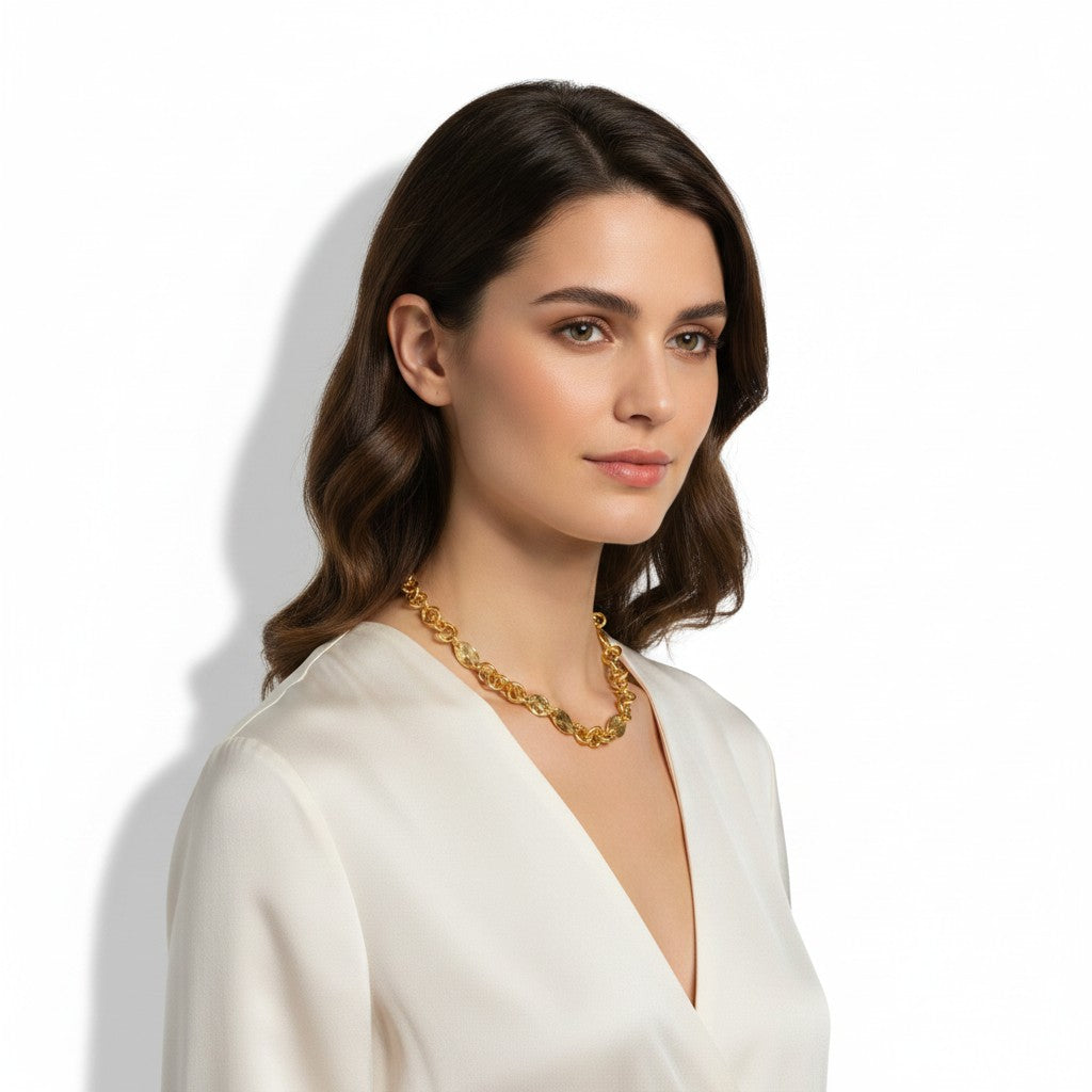 Collana GIOVANNI RASPINI IN BRONZO DORATO, MONTANA - N0066