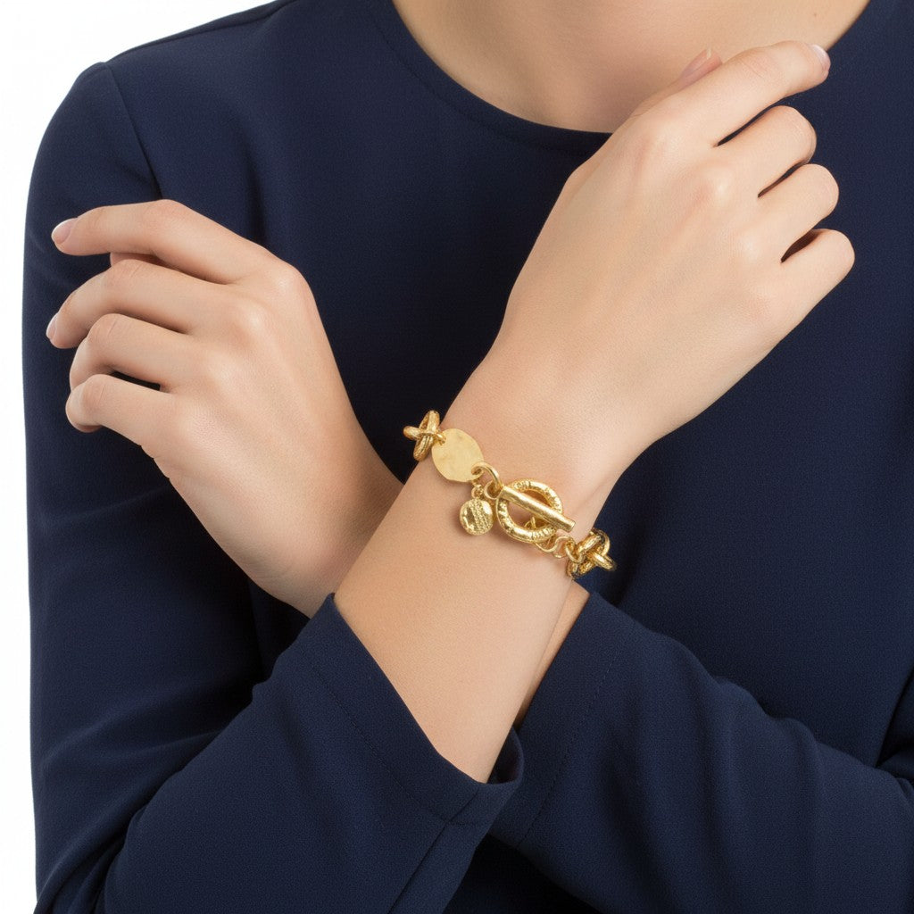 Bracciale GIOVANNI RASPINI IN BRONZO DORATO, montana - N0067
