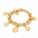 Bracciale GIOVANNI RASPINI IN BRONZO DORATO, pueblo monete - N0069