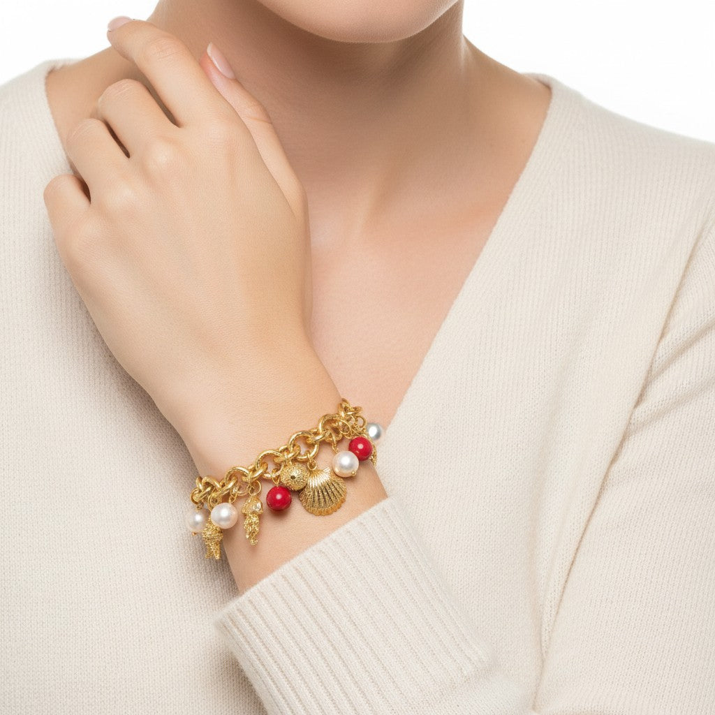 Bracciale GIOVANNI RASPINI IN BRONZO DORATO, mistral - N0074