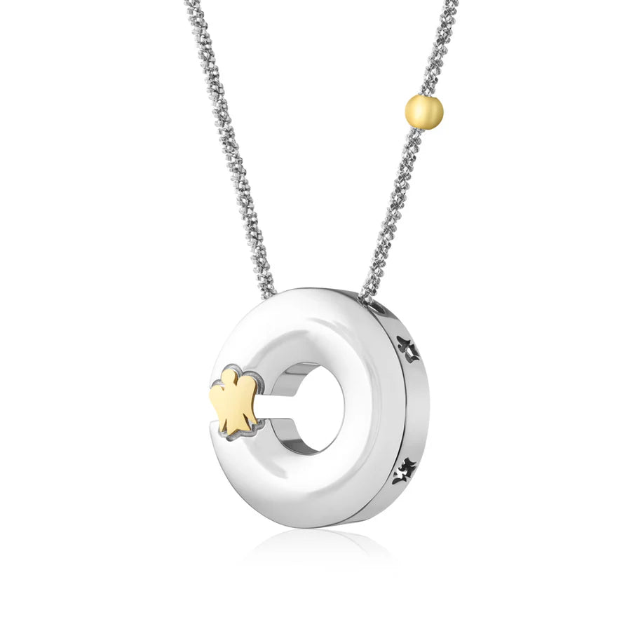 COLLANA ROBERTO GIANNOTTI IN ARGENTO E ORO 9KT, Cerchio Alchimia - NAG04