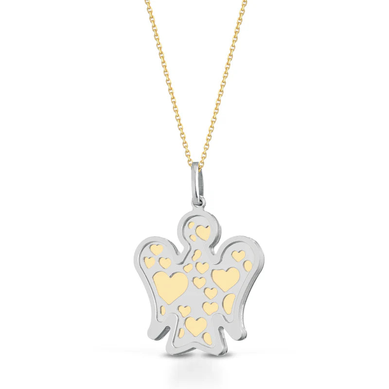 Collana Roberto Giannotti Angelo Double Face in oro 9kt e argento - NAG06