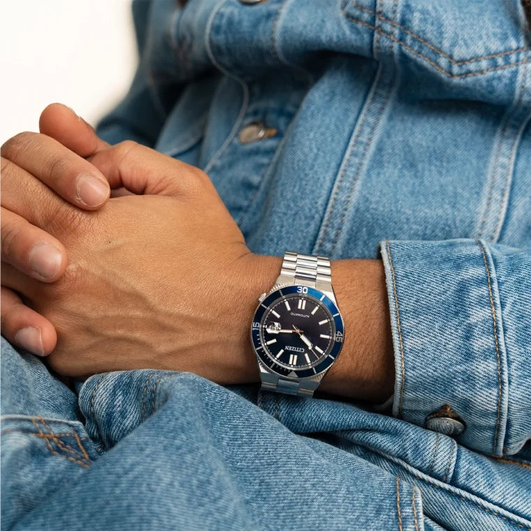 Orologio Citizen Tsuyosa Shore, movimento automatico, quadrante BLU, 40mm - NJ0230-59L