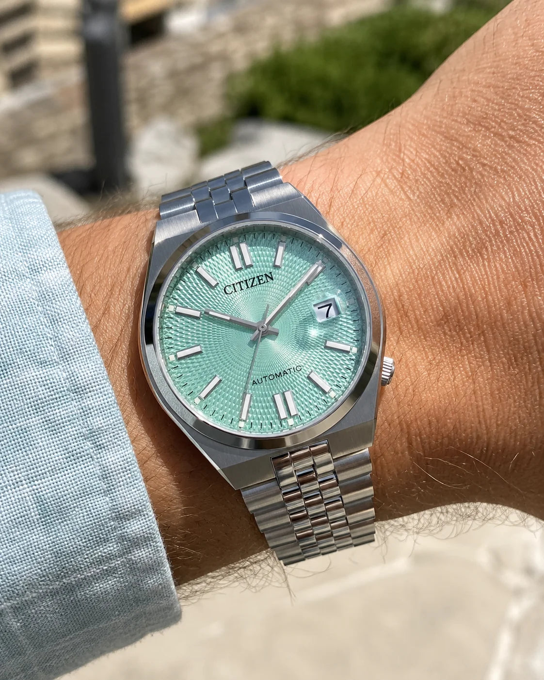 OROLOGIO CITIZEN Tsuyosa 60 in guilloché verde menta, AUTOMATICO, 37MM - NK0030-51X