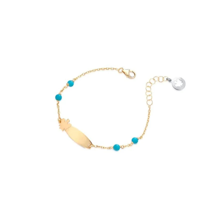 Bracciale roberto giannotti bimbo in oro 9KT con piastrina angelo e turchese - NKT326