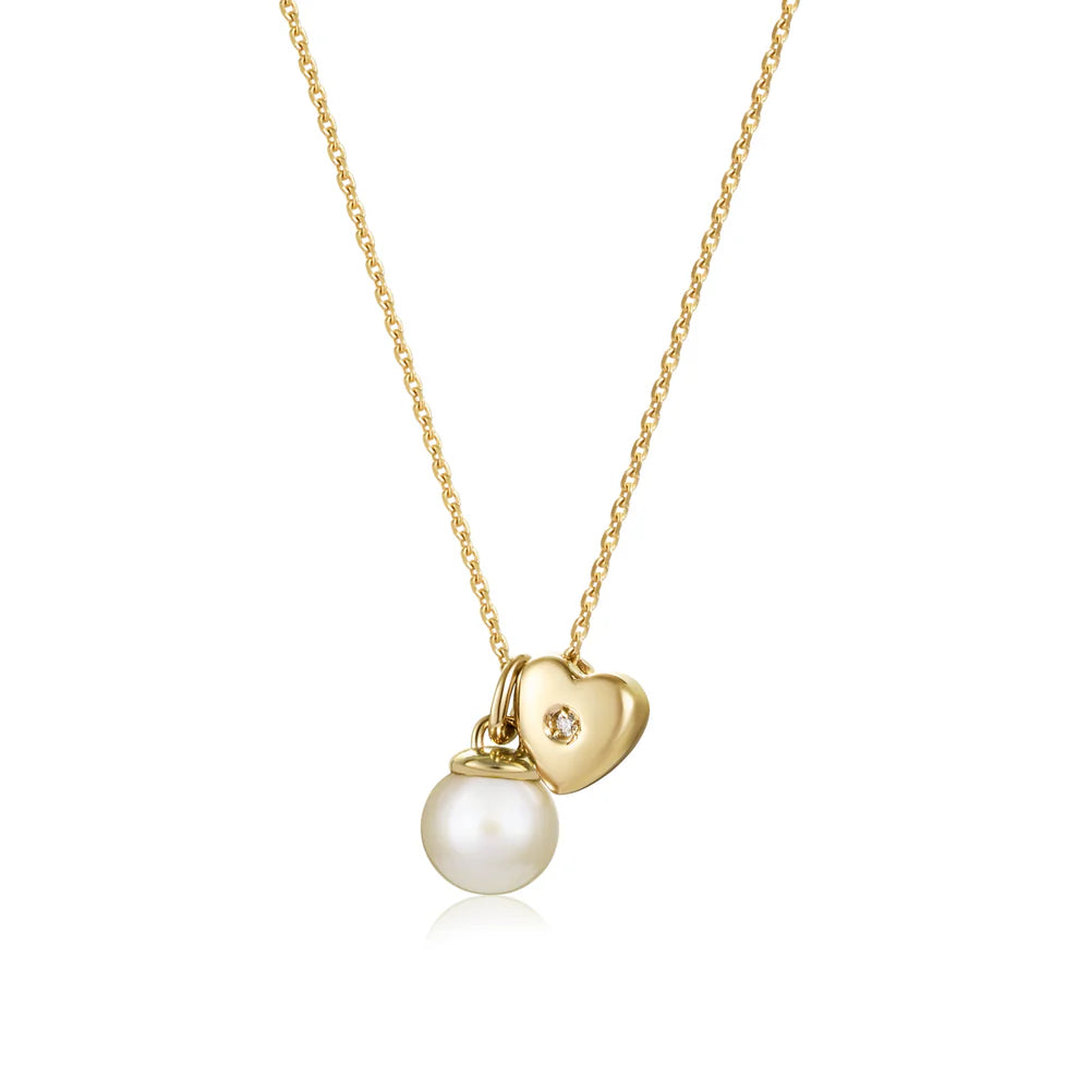 COLLANA ROBERTO GIANNOTTI IN ORO GIALLO 9KT, CON PERLA ROSA E DIAMANTE - NKT351G
