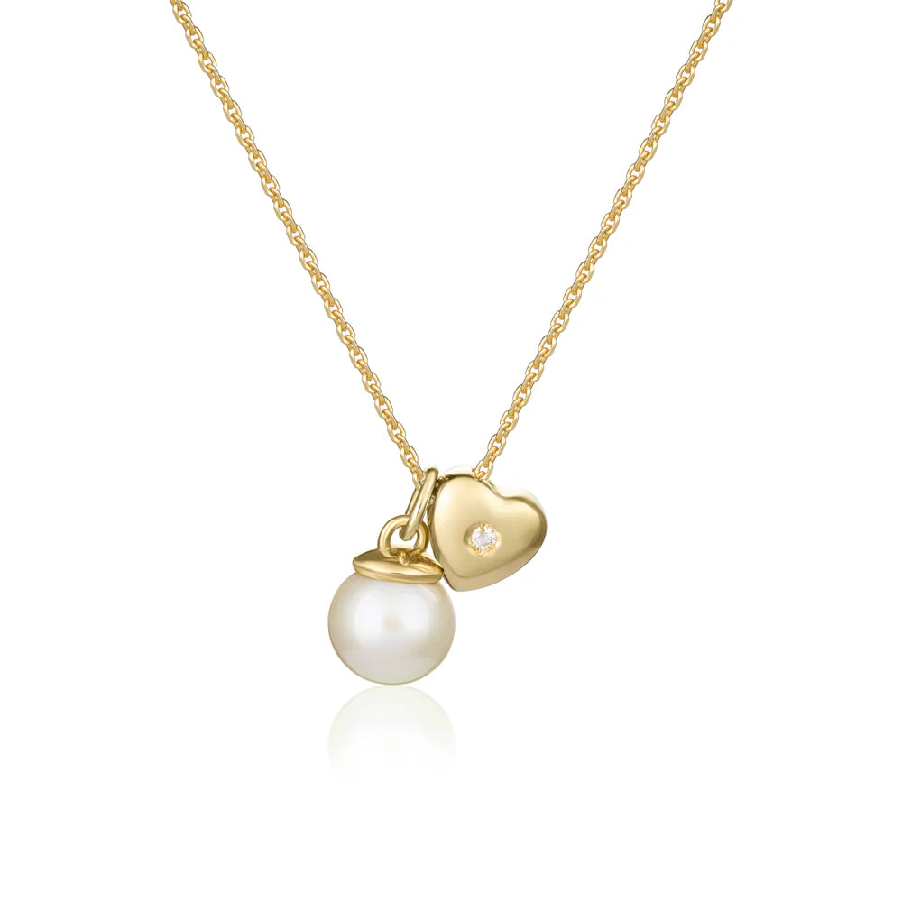 COLLANA ROBERTO GIANNOTTI IN ORO GIALLO 9KT, CON PERLA ROSA E DIAMANTE - NKT351G