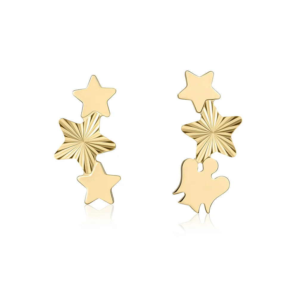 Orecchini ROBERTO GIANNOTT IN ORO GIALLO 9KT con stelle e angelo traforato - NKT403