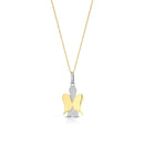 Collana Roberto Giannotti con angelo in oro bianco e ali oro giallo 9kt, ciondolo piccolo - NKT413