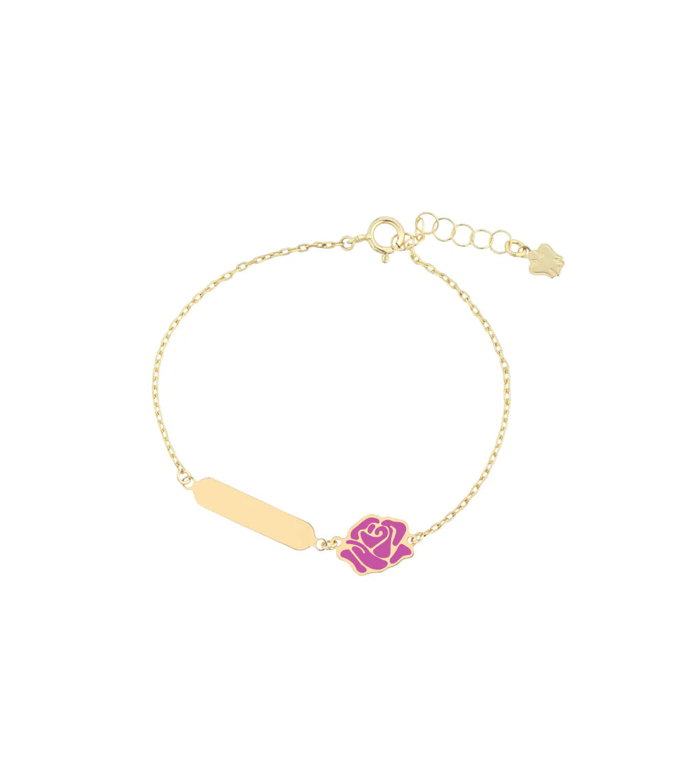 BRACCIALE ROBERTO GIANNOTTI oro 9KT bambina con targhetta e rosa - NKT484
