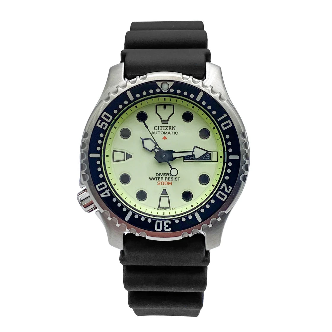Orologio Citizen Promaster, automatico, cinturino in caucciù quadrante giallo luminescente, 42mm - NY0040-09W