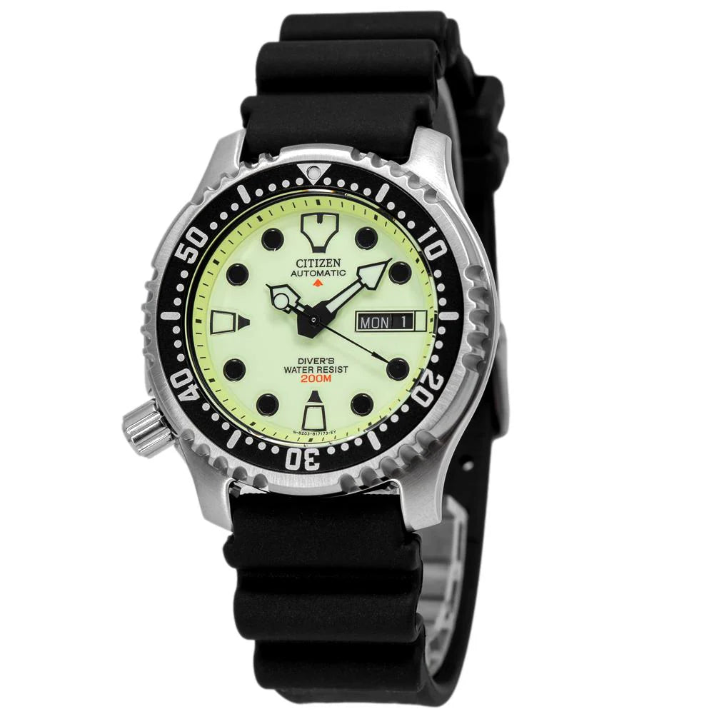 Orologio Citizen Promaster, automatico, cinturino in caucciù quadrante giallo luminescente, 42mm - NY0040-09W