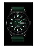Citizen Promaster, Diver's Automatic 200 mt, cinturino in caucciù verde e quadrante verde, 41mm - NY0121-09X