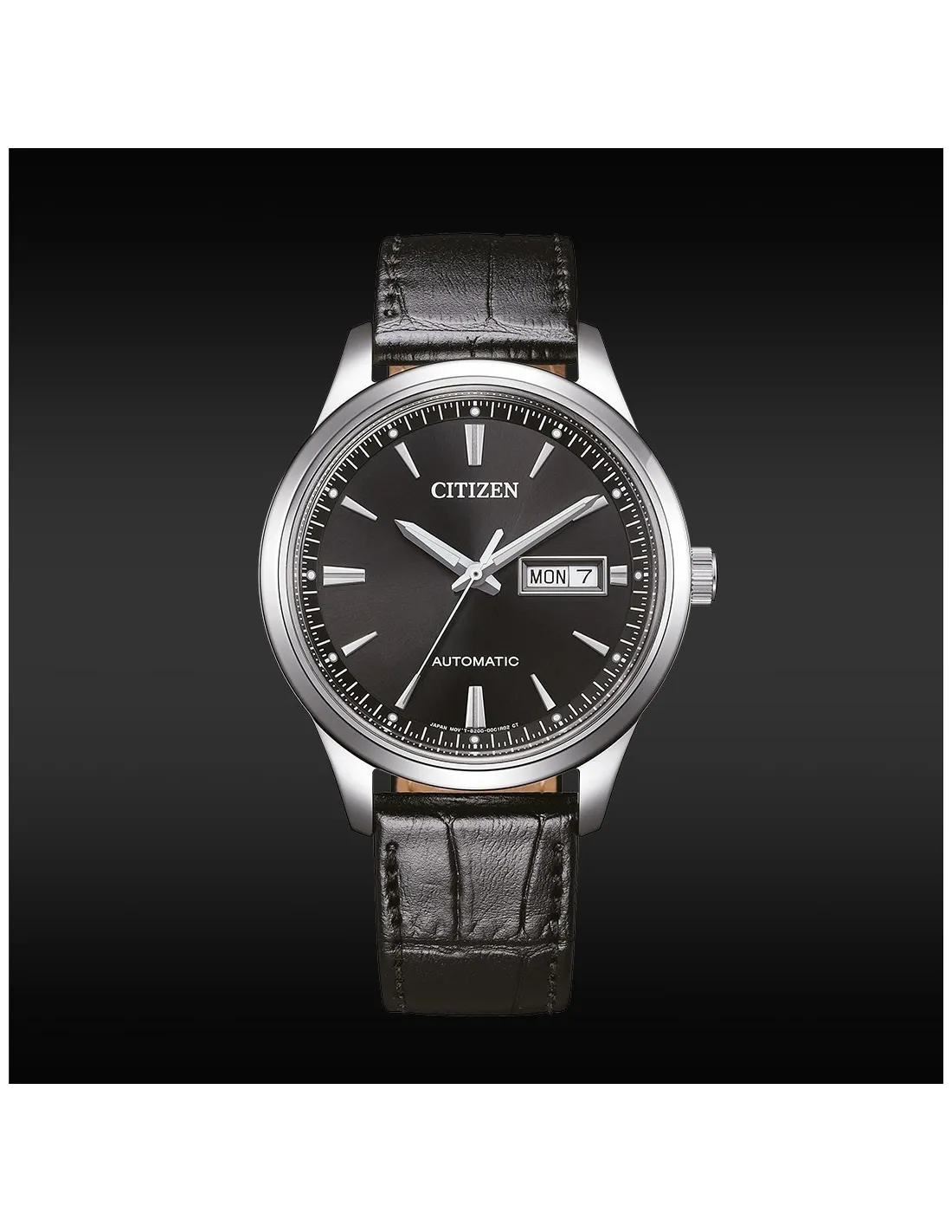Orologio Automatico Citizen Classic, cinturino in pelle total black ,40MM - NY4058-01E