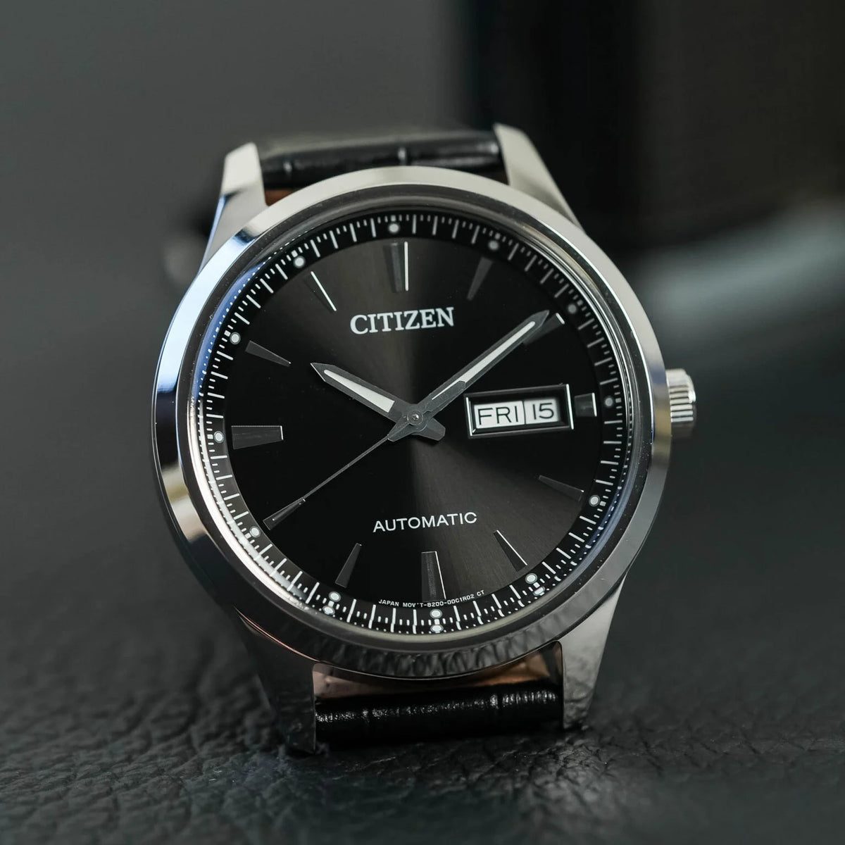Orologio Automatico Citizen Classic, cinturino in pelle total black ,40MM - NY4058-01E