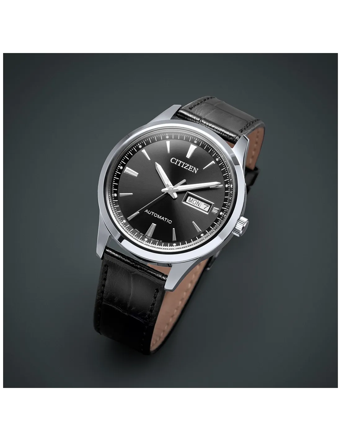Orologio Automatico Citizen Classic, cinturino in pelle total black ,40MM - NY4058-01E