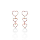 Golay - 3 Hearts Pendant Earrings and diamonds - OFCU003DI