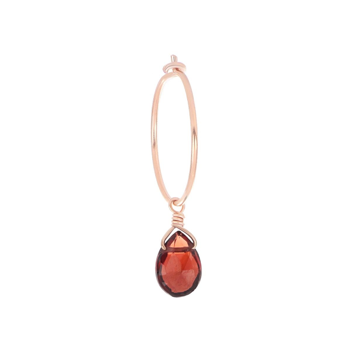 MONORECCHINO GOCCE GRANATO ROSSO MAMAN ET SOPHIE IN ARGENTO ROSATO