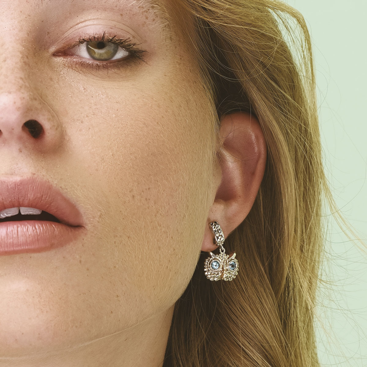 Orecchini De Nobili Civetta new piccola, occhi quarzo rosso granato - OR1925-Ros