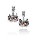 Orecchini De Nobili Civetta new piccola, occhi quarzo rosso granato - OR1925-Ros