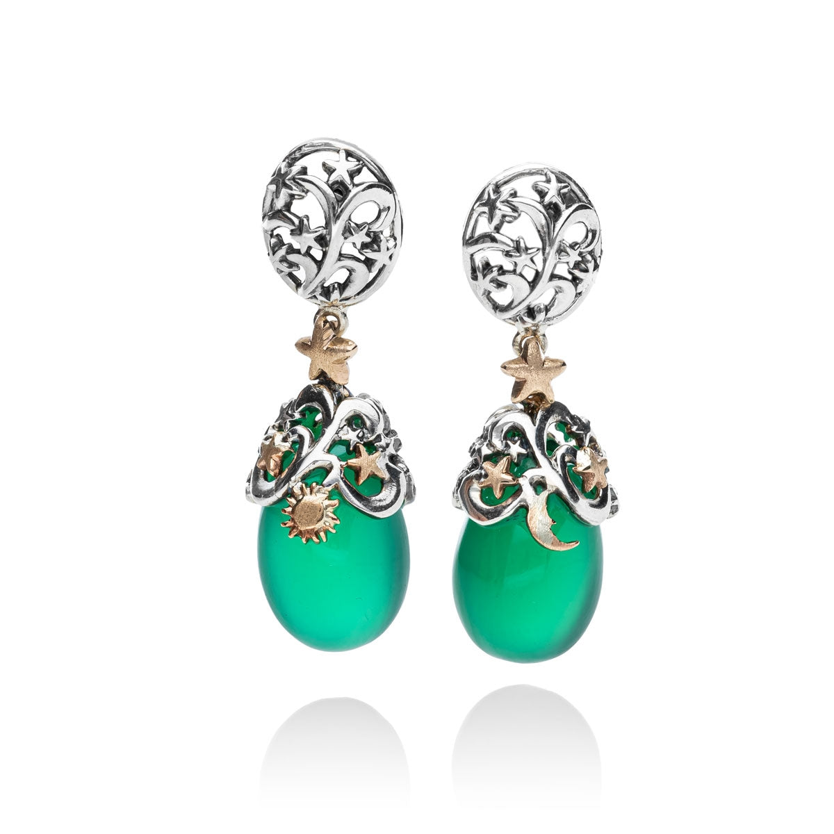 Orecchini De Nobili Polvere di Stelle gocce di agata verde - OR2725