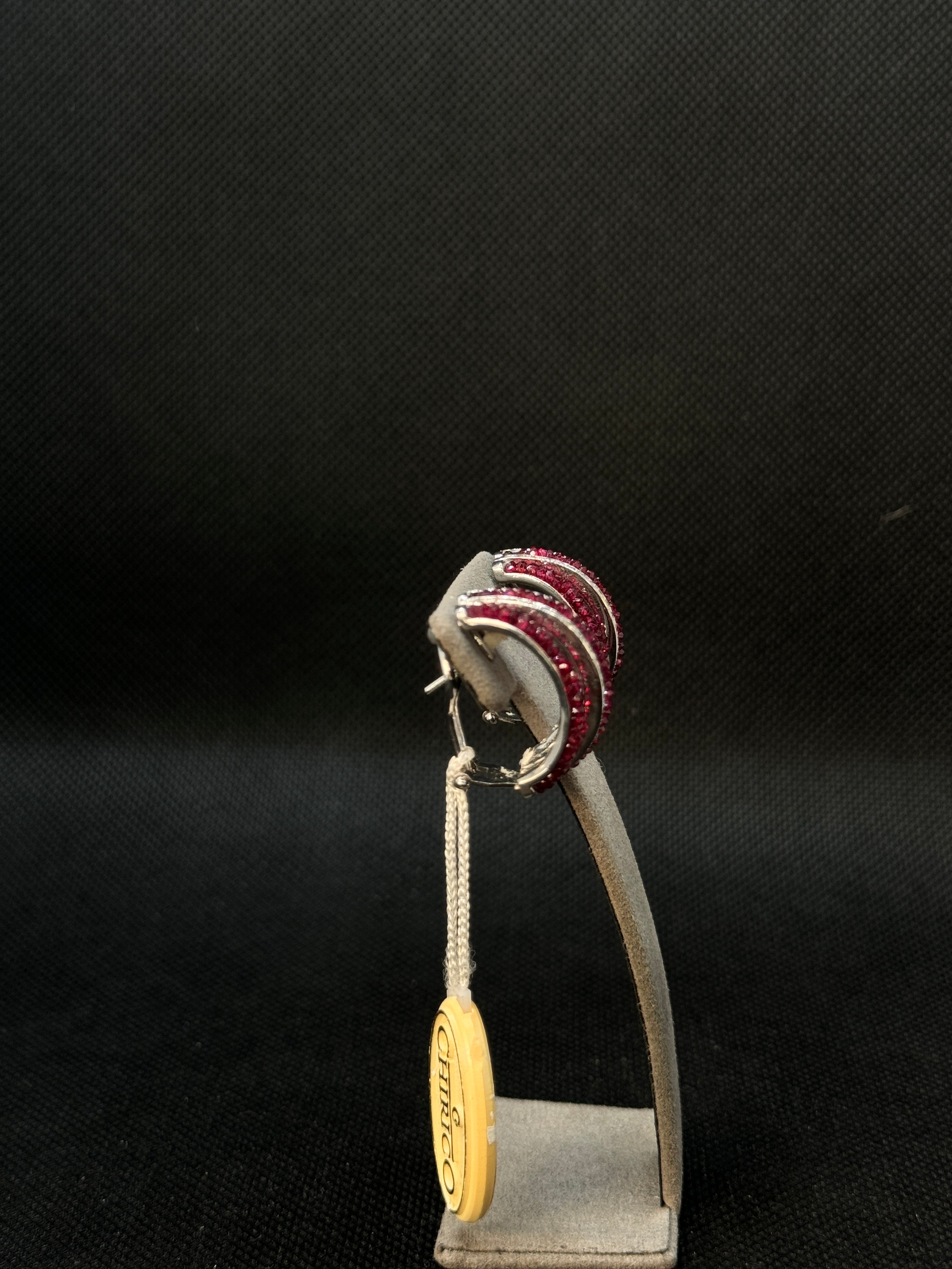 CHIRICO earrings in white gold, rubies and diamonds, 0.46ct - OR273