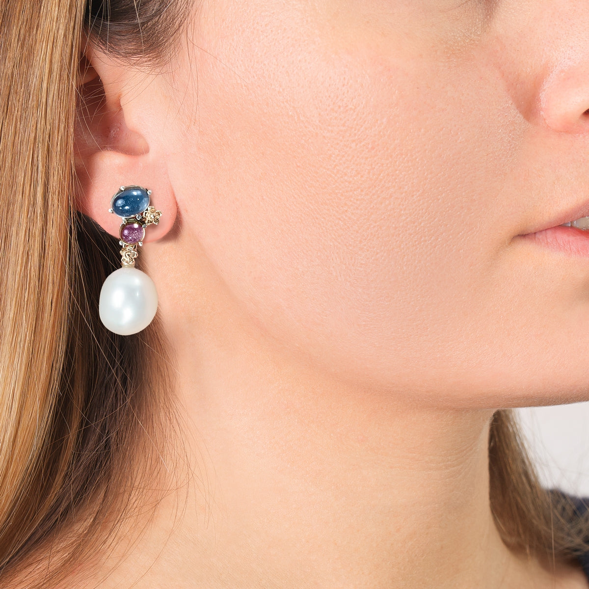 Orecchini De Nobili Positano perle argento e oro 9kt - OR2816