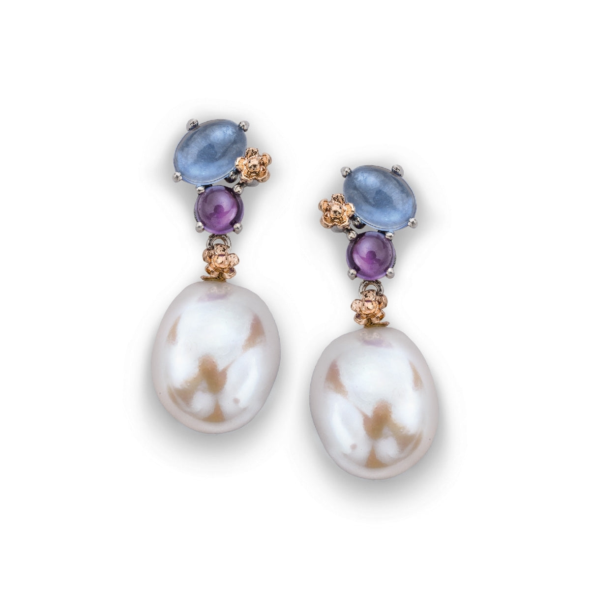 Orecchini De Nobili Positano perle argento e oro 9kt - OR2816