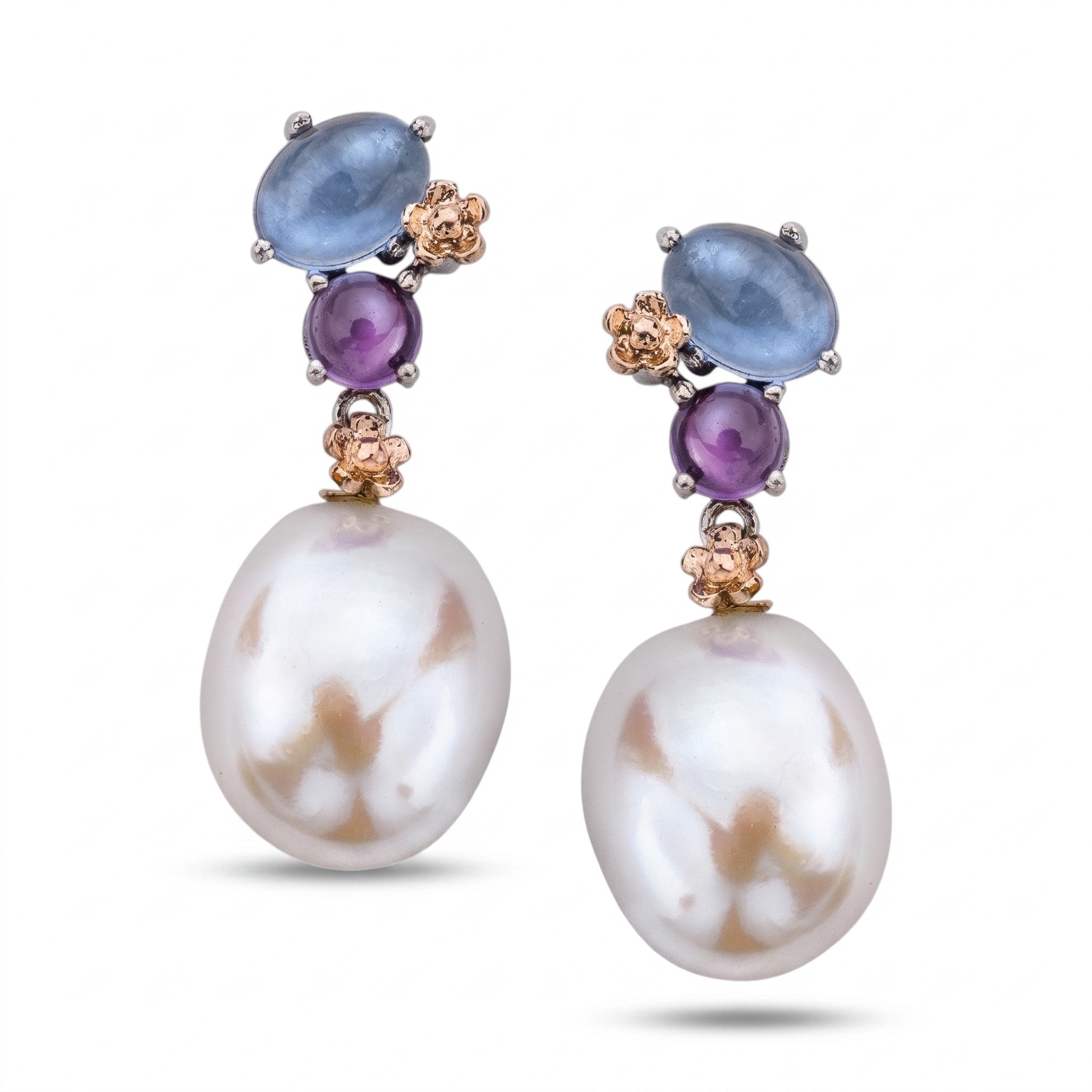 Orecchini De Nobili Positano perle argento e oro 9kt - OR2816